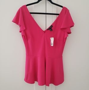 NEW Pink Forever 21 Peplum Top